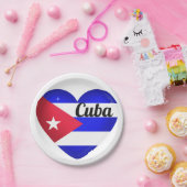 Cuba Heart Flag Papieren Bordje (Feest)