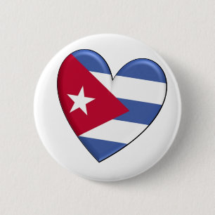 Cuba Heart Flag Ronde Button 5,7 Cm