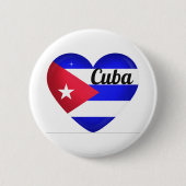Cuba Heart Flag Ronde Button 5,7 Cm (Voorkant)