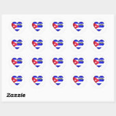 Cuba Heart Flag Ronde Sticker (Vel)