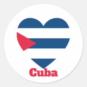 Cuba Heart Flag Ronde Sticker