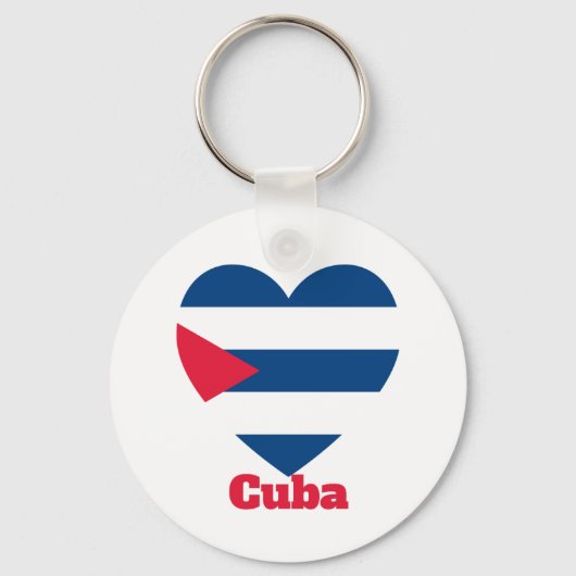 Cuba Heart Flag Sleutelhanger (Voorkant)