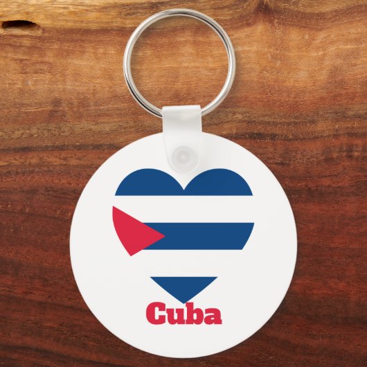 Cuba Heart Flag Sleutelhanger (Voorkant)