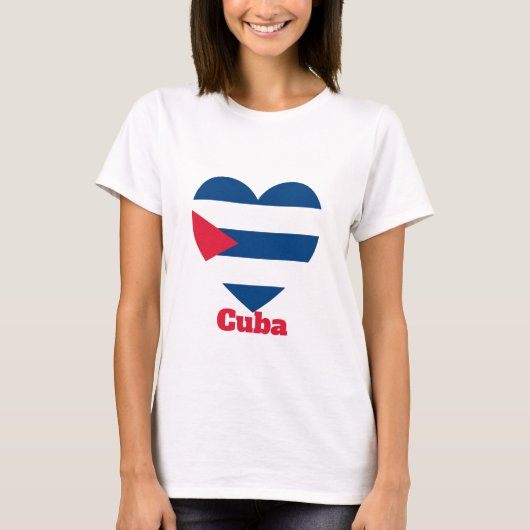 Cuba Heart Flag T-shirt (Voorkant)