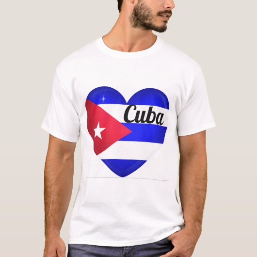 Cuba Heart Flag T-shirt (Voorkant)