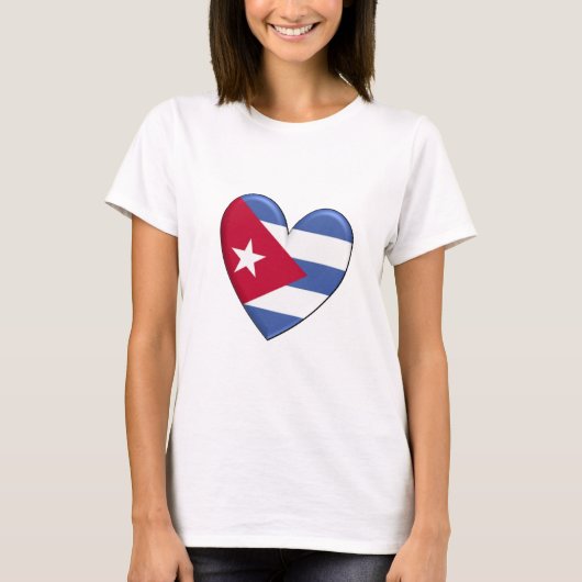 Cuba Heart Flag T-shirt (Voorkant)