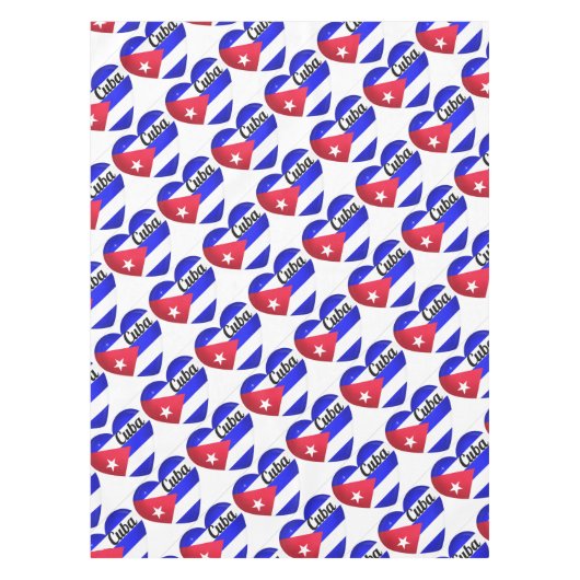 Cuba Heart Flag Tafelkleed (Voorkant)
