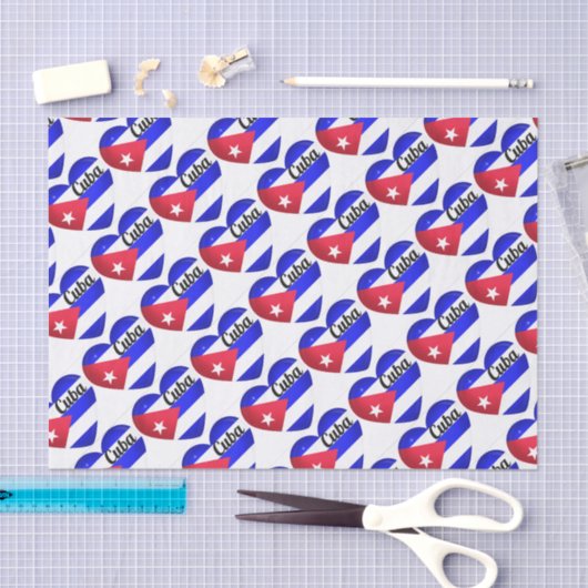 Cuba Heart Flag Tissuepapier (Craft)