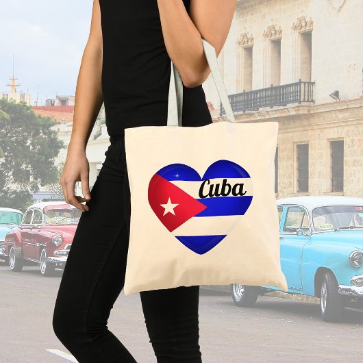 Cuba Heart Flag Tote Bag