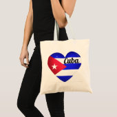 Cuba Heart Flag Tote Bag (Voorkant (product))