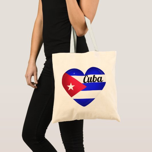 Cuba Heart Flag Tote Bag (Voorkant (product))