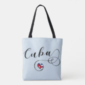 Cuba Heart Grocery Bag, Cubaanse vlag Tote Bag (Achterkant)