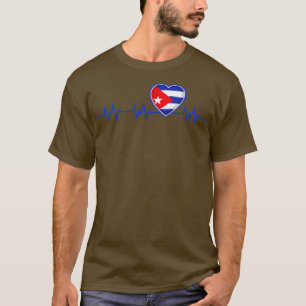 Cuba Heartbeat Vlag Pulse Cubaanse Nationaliteit T-shirt