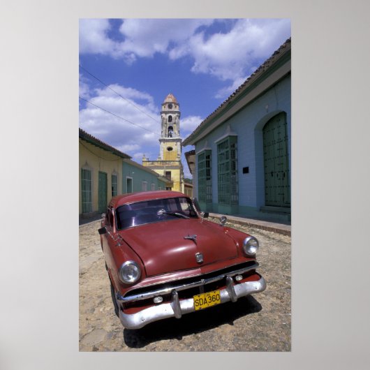 Cuba, het oude koloniale dorp Trinidad. Poster (Voorkant)