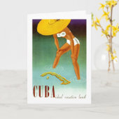 Cuba Ideal Vacation Land Kaart (Gele Bloem)