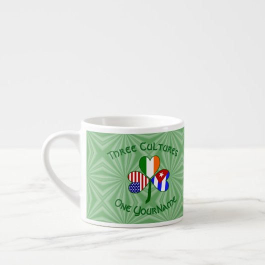 Cuba Ierland VS Klavertje Vier Vlag Persoonlijk Espresso Kop (Links)