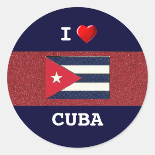 CUBA: Ik hou van Cuba Ronde Sticker