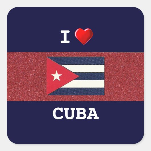 CUBA: Ik hou van Cuba Vierkante Sticker (Voorkant)