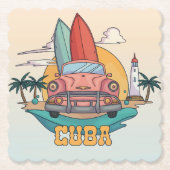 Cuba-illustratie Kartonnen Onderzetters (Voorkant)