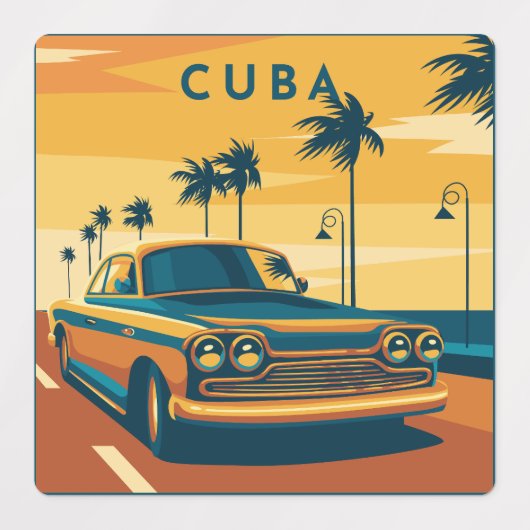 Cuba-illustratie Labels (Design 1)