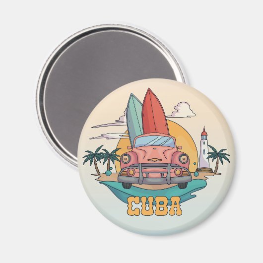 Cuba-illustratie Magneet (Voorkant / Achterkant)