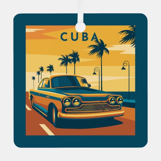 Cuba-illustratie Metalen Ornament (Voorkant)