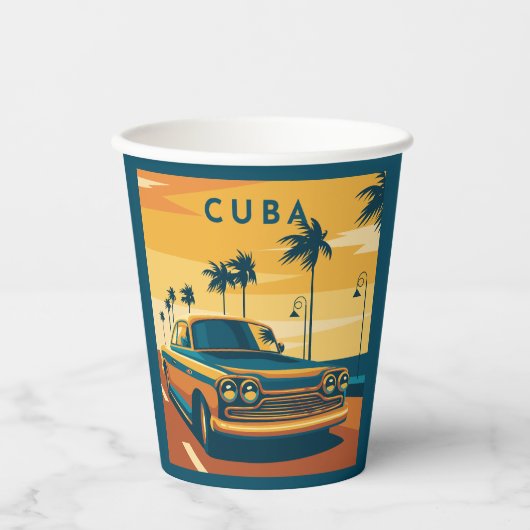 Cuba-illustratie Papieren Bekers (Voorkant)
