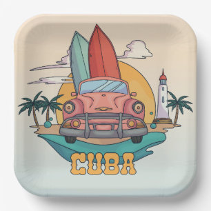 Cuba-illustratie Papieren Bordje