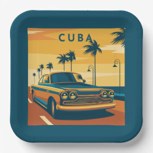 Cuba-illustratie Papieren Bordje