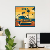 Cuba-illustratie Poster (Thuiskantoor)