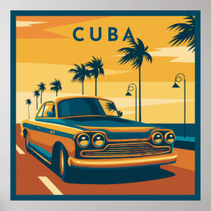 Cuba-illustratie Poster