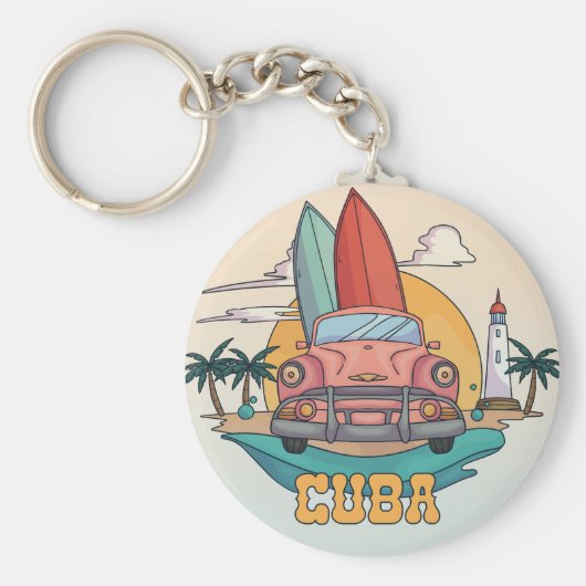 Cuba-illustratie Sleutelhanger (Voorkant)
