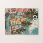 Cuba Illustration Travel Art Vintage Legpuzzel (Horizontaal)