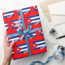 Cuba inpakpapier, rode Kerstmis, Cubaanse vlag pat Cadeaupapier