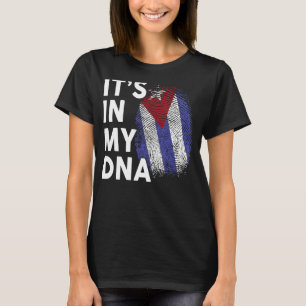 Cuba is mijn DNA Mannen Vrouwen Cubaanse vlag Hisp T-shirt
