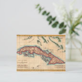 Cuba Island Kaart Oude reizen (Staand voorkant)