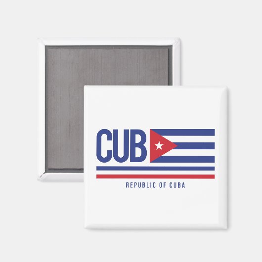 Cuba ISO-code Alpha 3-design Magnet (Voorkant / Achterkant)