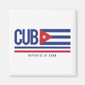 Cuba ISO-code Alpha 3-design Magnet (Voorkant)