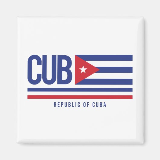 Cuba ISO-code Alpha 3-design Magnet (Voorkant)