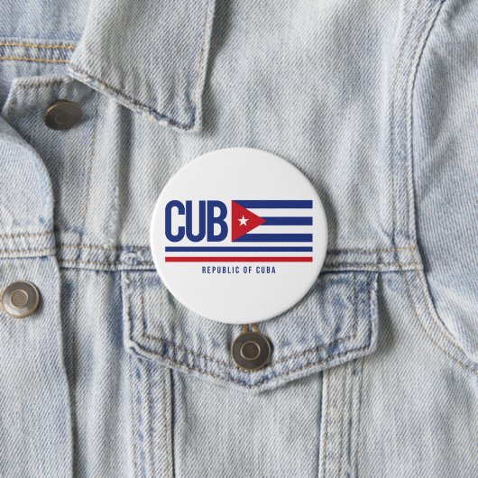 Cuba ISO-code Alpha 3-ontwerp Ronde Button 7,6 Cm (In situ)