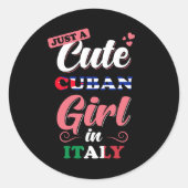 Cuba Italië Gezegde Ronde Sticker (Voorkant)