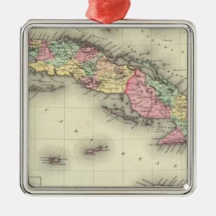 Cuba, Jamaica en Puerto Rico Metalen Ornament
