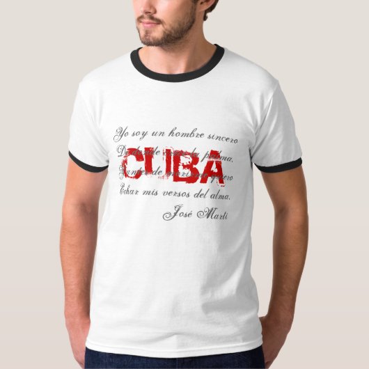 Cuba Jose Marti poëzie T-shirt 3 (Voorkant)