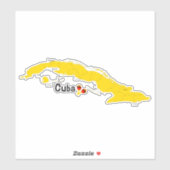 Cuba Kaart en Maracas Sticker (Vel)