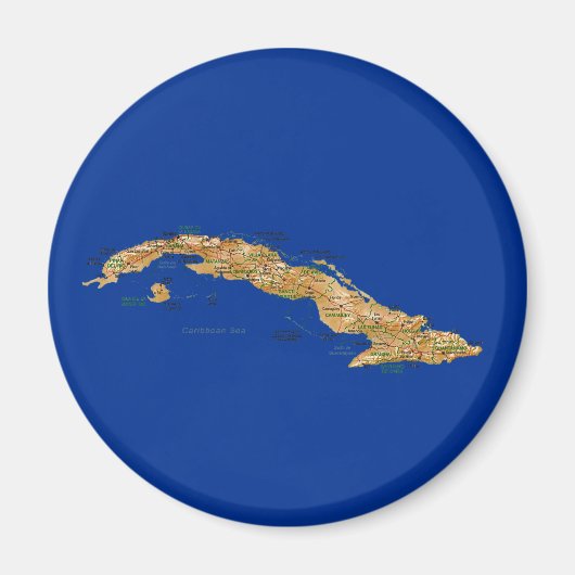 Cuba Kaart Magneet (Voorkant)