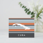 Cuba-kaart: Moderne strepen Briefkaart (Staand voorkant)