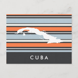 Cuba Kaart: Moderne Strepen Briefkaart