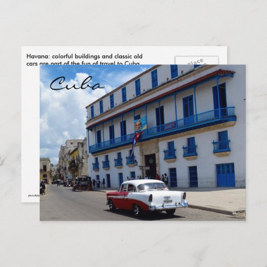 Cuba Klassieke Kar Colorful Architecture Briefkaart (Voorkant / Achterkant)