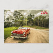 Cuba, Klassieke Rode auto Briefkaart (Voorkant)