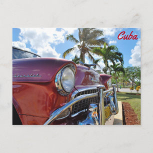 Cuba, Klassieke Rode auto Briefkaart